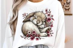 Dreamy Sleeping Easter Bunny Clipart Product Image 2