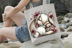 Dreamy Sleeping Easter Bunny Clipart Product Image 3