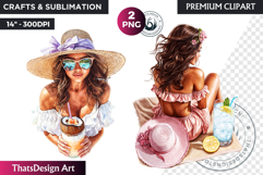 Dreamy Summer girls Clipart, beach Girl Clipart, Summer PNG Product Image 1