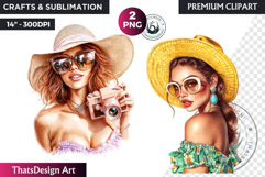Dreamy Summer girls Clipart, beach Girl Clipart, Summer PNG Product Image 1