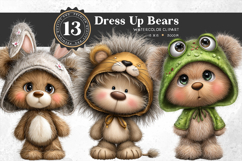 Dress Up Teddy Bears Costume Clipart Set Product Image 1