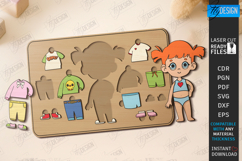 Dress Up Doll Puzzle Laser Cut|Digital Dress Puzzle|Game SVG Product Image 1