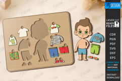 Dress Up Doll Puzzle Laser Cut|Digital Dress Puzzle|Game SVG Product Image 1