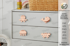 Nursery Dresser Knobs Bundle Laser Cut. Animals Drawer Knobs Product Image 3