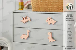 Nursery Dresser Knob Laser Cut. Animals Drawer Knob Product Image 1