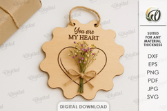 Dried Flower Gift Tag Laser Cut. Present Tag SVG Product Image 1