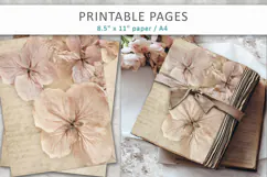 Dried Hydrangea junk journal pages Product Image 4