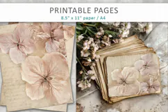 Dried Hydrangea junk journal pages Product Image 5