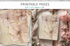 Dried Hydrangea junk journal pages Product Image 6