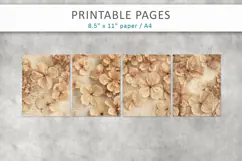 Dried Hydrangea junk journal pages, dried flower paper Product Image 3