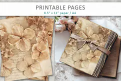 Dried Hydrangea junk journal pages, dried flower paper Product Image 5