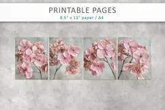 Dried Hydrangea junk journal pages, botanical scrapbook Product Image 3