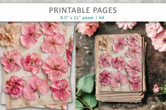 Dried Hydrangea vintage botanical pages Product Image 2