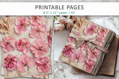 Dried Hydrangea vintage botanical pages Product Image 4