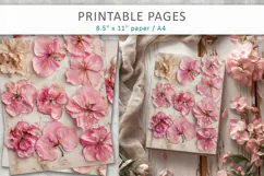 Dried Hydrangea vintage botanical pages Product Image 6