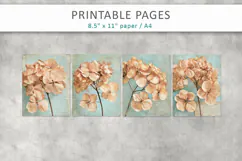 Dried Hydrangea vintage pages, floral paper Product Image 3