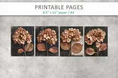 hydrangea flowers vintage pages, floral paper Product Image 2
