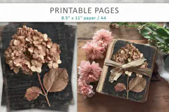 hydrangea flowers vintage pages, floral paper Product Image 3