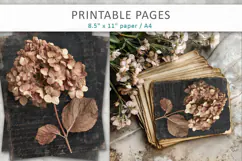 hydrangea flowers vintage pages, floral paper Product Image 5