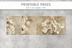 hydrangea flowers vintage pages, nature journal pages Product Image 3