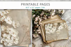 hydrangea flowers vintage pages, nature journal pages Product Image 5