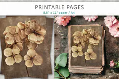 hydrangea flowers vintage junk journal pages Product Image 2