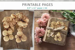 hydrangea flowers vintage junk journal pages Product Image 4