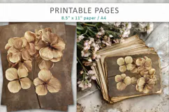 hydrangea flowers vintage junk journal pages Product Image 5