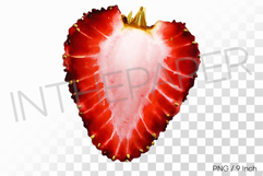 Crimson Halved Dehydrated Dried Strawberries PNG Clipart Product Image 1