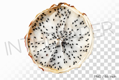 Black Seeded Dehydrated White Dragon Fruit PNG Fruit Clipart Product Image 1