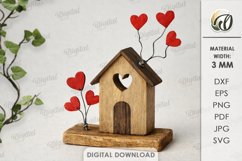 3D Driftwood Wooden House Laser Cut. Standing Decor SVG Product Image 1