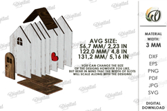 3D Driftwood Wooden House Laser Cut. Standing Decor SVG Product Image 2