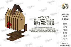 3D Driftwood Wooden House Laser Cut. Standing Decor SVG Product Image 2