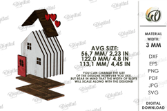 3D Driftwood Wooden House Laser Cut. Standing Decor SVG Product Image 2