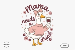 Funny Goose Wine, Mother's Day Png Product Image 1