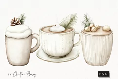 Nordic Festive Drink | Beige Christmas PNG Product Image 1