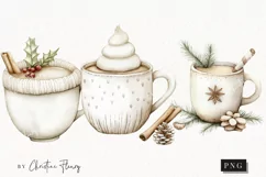 Nordic Festive Drink | Beige Christmas PNG Product Image 1