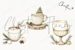 Nordic Festive Drink | Beige Christmas PNG Product Image 3
