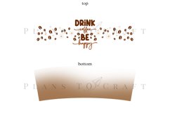 drink coffee be happy 40oz quencher tumbler sublimation full wrap high resolution transparant background