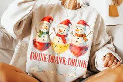 Christmas Drink Drank Drunk PNG, Christmas Wine PNG, Snowman Product Image 2