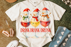 Christmas Drink Drank Drunk PNG, Christmas Wine PNG, Snowman Product Image 5