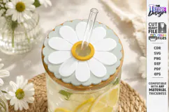 Drink Lid Topper Laser Cut | Acrylic Tumbler Tag | Summer Product Image 1