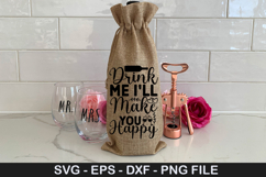 Drink me i ll make you SVG - Valentine Wine Bag Design Product Image 1