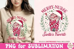 Merry Nurse Santa's Favorite Png, Merry Christmas Product Image 1