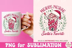 Merry Nurse Santa's Favorite Png, Merry Christmas Product Image 2