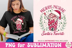 Merry Nurse Santa's Favorite Png, Merry Christmas Product Image 3