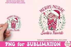 Merry Nurse Santa's Favorite Png, Merry Christmas Product Image 4
