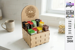 Drink Packet Organizer Laser Cut | Storage Box | Kitchen SVG Product Image 1