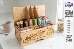 Drink Packet Organizer Laser Cut | Storage Box | Kitchen SVG Product Image 1