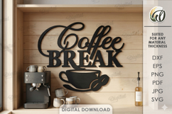 Drink Station Sign Laser Cut. Wall Decor. Coffee Break SVG Product Image 1